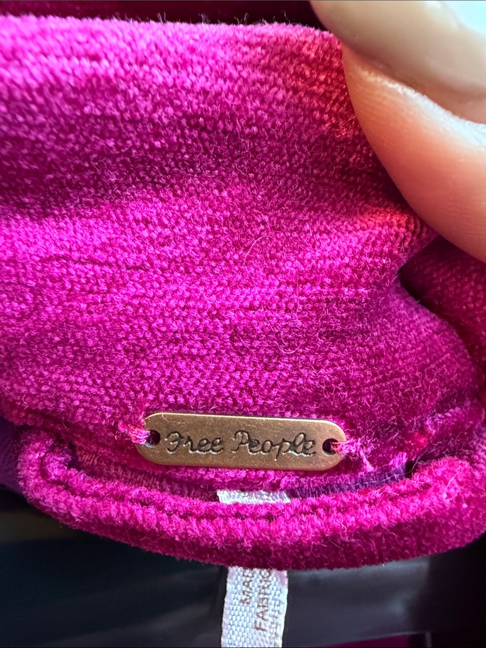 Free People Velvet Trucker Jacket Fuchsia Pink M/L Boho-Chic 90s Grunge Revival - Picture 2 of 7